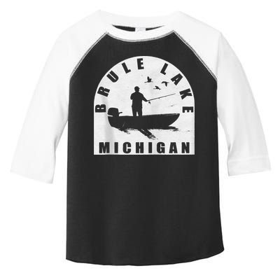 Brule Lake Fishing Michigan Zip Hoodie Toddler Fine Jersey T-Shirt