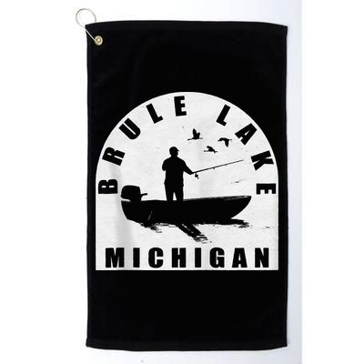 Brule Lake Fishing Michigan Zip Hoodie Golf Towel