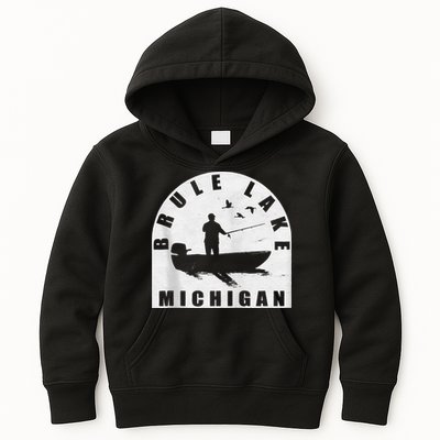 Brule Lake Fishing Michigan Zip Hoodie Kids Hoodie