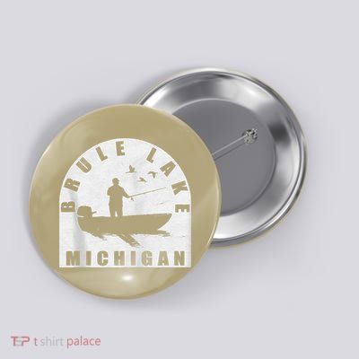 Brule Lake Fishing Michigan Zip Hoodie Button