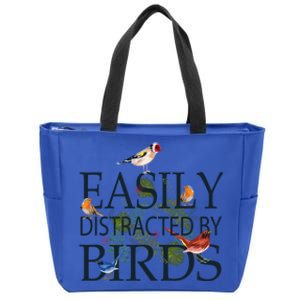 Bird Lovers Funny Gift Easily Distracted By Birds Great Gift Zip Tote Bag