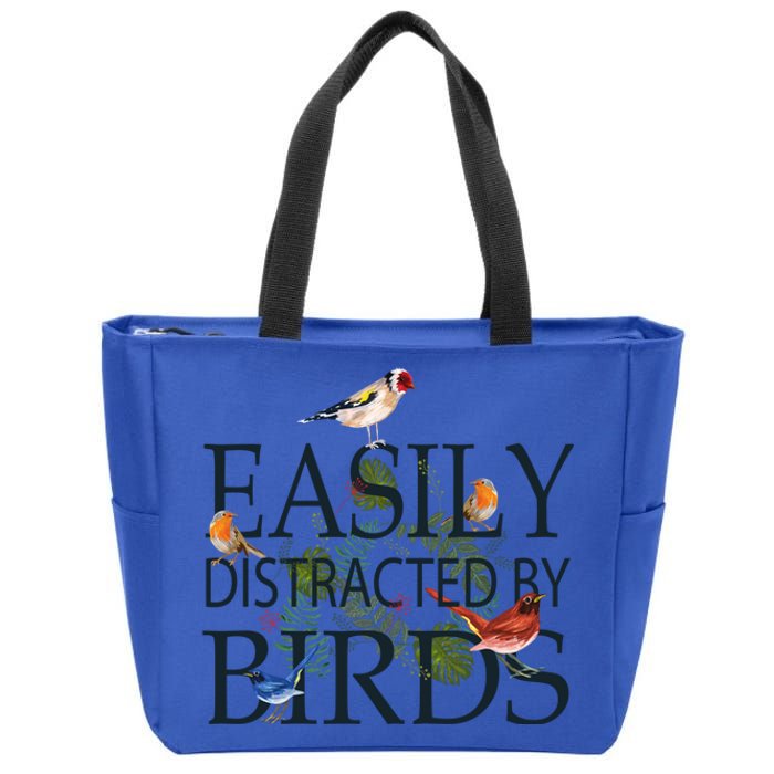 Bird Lovers Funny Gift Easily Distracted By Birds Great Gift Zip Tote Bag