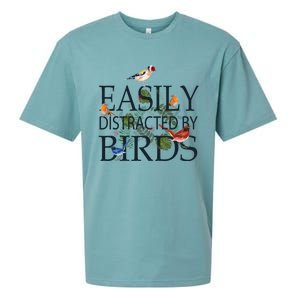 Bird Lovers Funny Gift Easily Distracted By Birds Great Gift Sueded Cloud Jersey T-Shirt