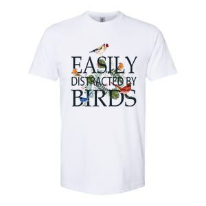 Bird Lovers Funny Gift Easily Distracted By Birds Great Gift Softstyle CVC T-Shirt