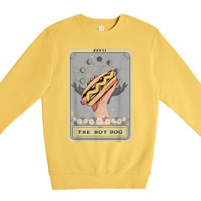 Bun Lover Foodie Food Lover The Hot Dog Tarot Card Premium Crewneck Sweatshirt