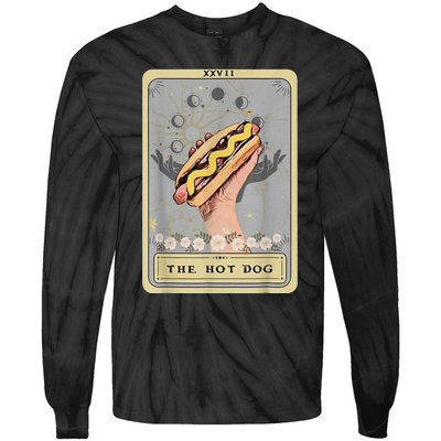 Bun Lover Foodie Food Lover The Hot Dog Tarot Card Tie-Dye Long Sleeve Shirt