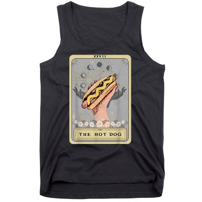 Bun Lover Foodie Food Lover The Hot Dog Tarot Card Tank Top