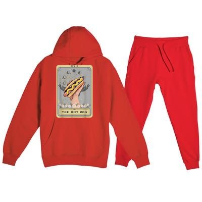 Bun Lover Foodie Food Lover The Hot Dog Tarot Card Premium Hooded Sweatsuit Set