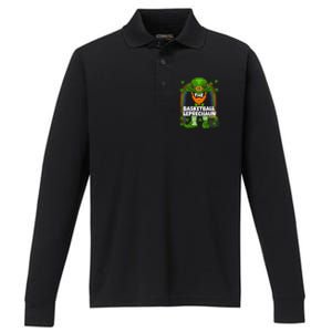 Basketball Leprechaun Family Matching St Patricks Day Party Cool Gift Performance Long Sleeve Polo