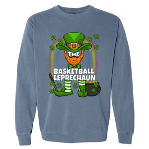 Basketball Leprechaun Family Matching St Patricks Day Party Cool Gift Garment-Dyed Sweatshirt