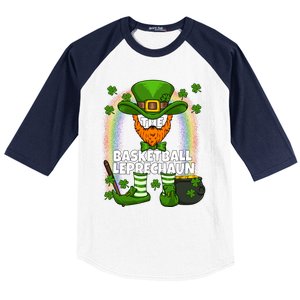 Basketball Leprechaun Family Matching St Patricks Day Party Cool Gift Baseball Sleeve Shirt