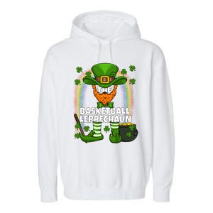 Basketball Leprechaun Family Matching St Patricks Day Party Cool Gift Garment-Dyed Fleece Hoodie