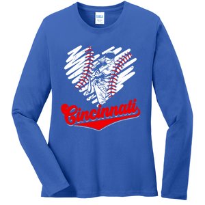 Baseball Lover Funny Tis The Season Game Day Gift Ladies Long Sleeve Shirt