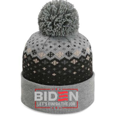 Biden Let's Finish The Job 2024 President Election US Flag The Baniff Cuffed Pom Beanie