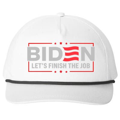 Biden Let's Finish The Job 2024 President Election US Flag Snapback Five-Panel Rope Hat