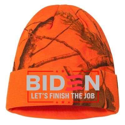 Biden Let's Finish The Job 2024 President Election US Flag Kati Licensed 12" Camo Beanie