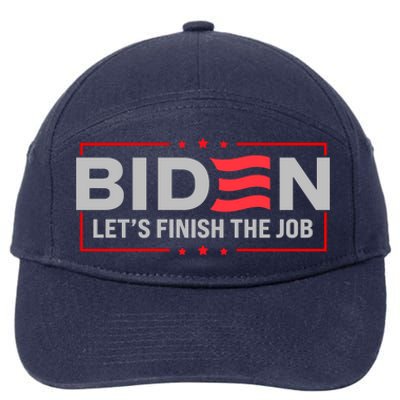 Biden Let's Finish The Job 2024 President Election US Flag 7-Panel Snapback Hat