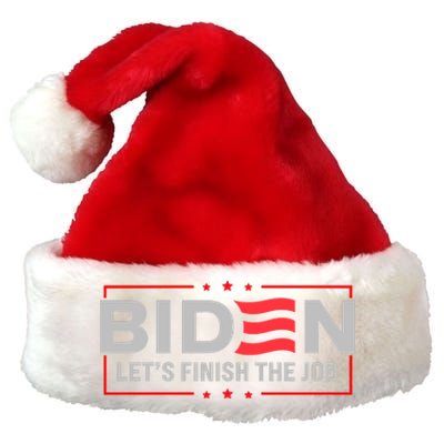 Biden Let's Finish The Job 2024 President Election US Flag Premium Christmas Santa Hat