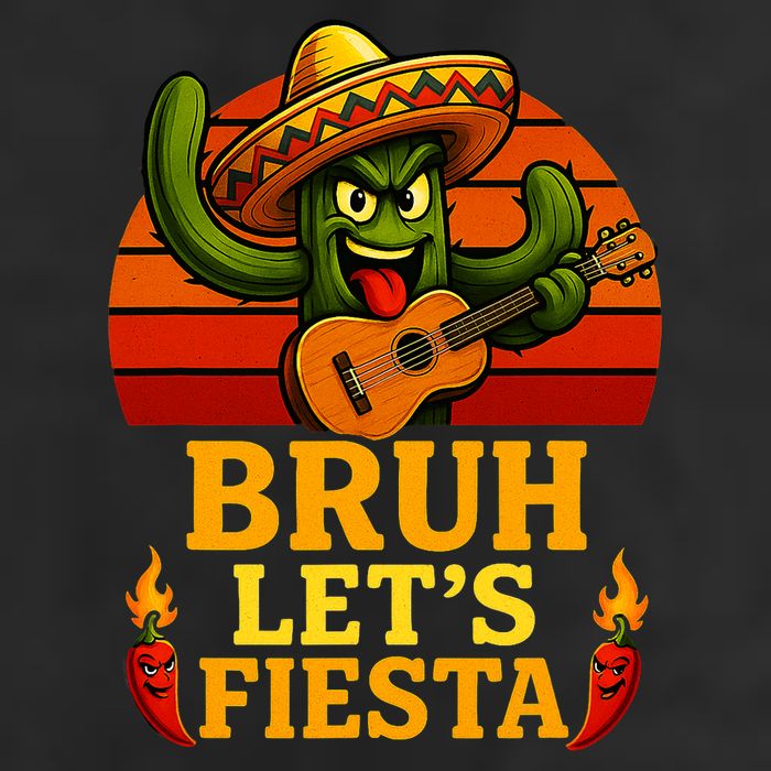 Bruh Let's Fiesta May 5th Mexican Party Cinco De Mayo Funny 7 Panel Mesh Trucker Snapback Hat