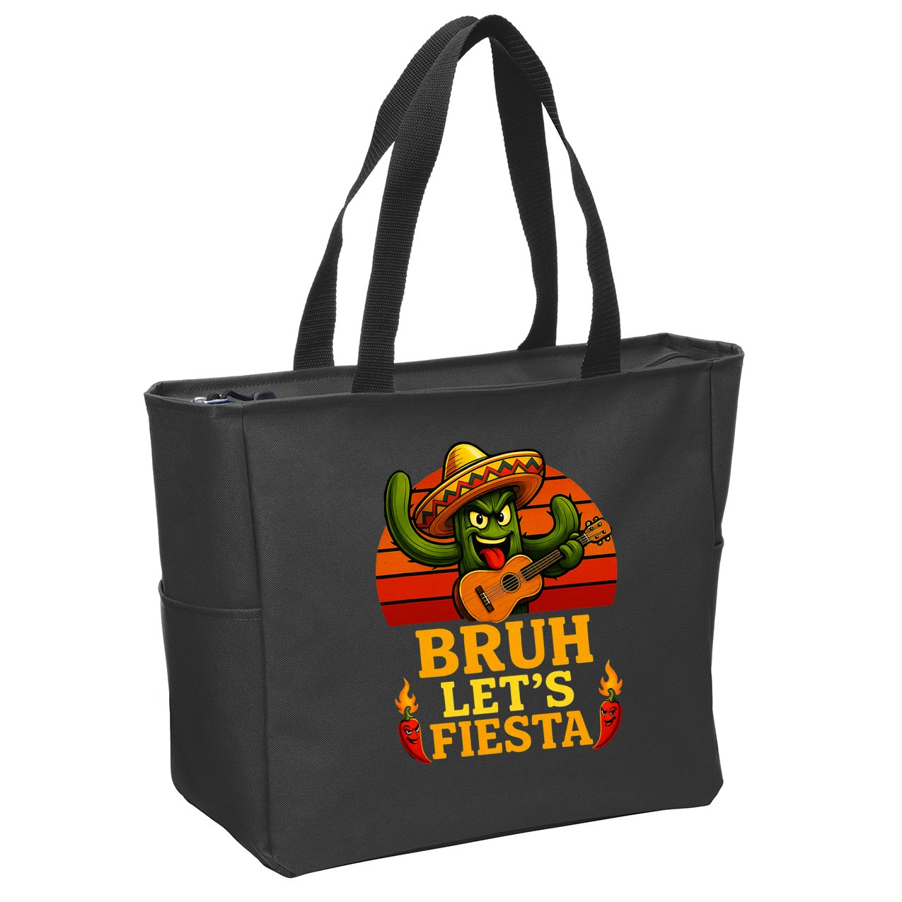 Bruh Let's Fiesta May 5th Mexican Party Cinco De Mayo Funny Zip Tote Bag