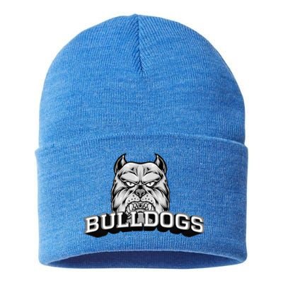 Bulldogs Lovers Fan Animal Wildlife Team Supporter Sports Gift Sustainable Knit Beanie