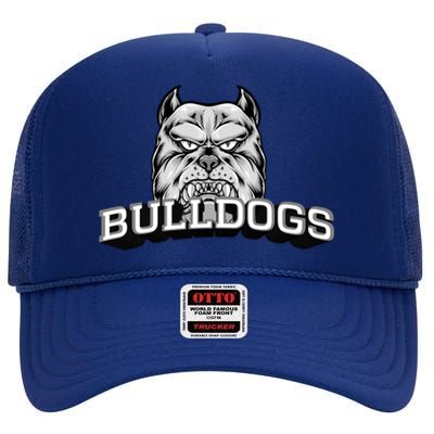 Bulldogs Lovers Fan Animal Wildlife Team Supporter Sports Gift High Crown Mesh Back Trucker Hat