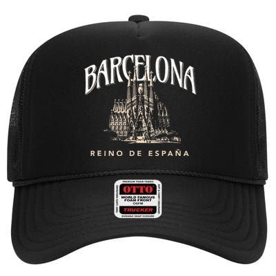 Barcelona La Familia Sagrada Reino De EspañA High Crown Mesh Back Trucker Hat