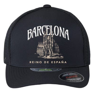 Barcelona La Familia Sagrada Reino De EspañA Flexfit Unipanel Trucker Cap