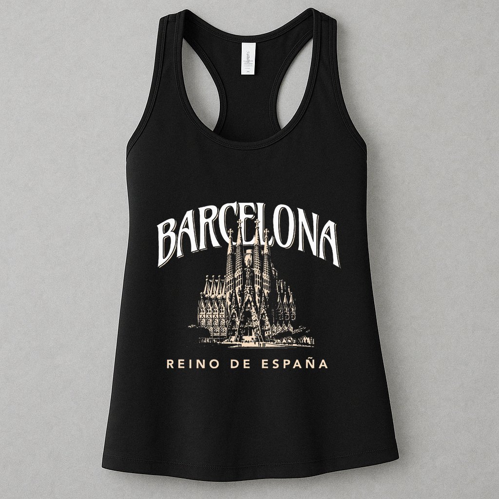 Barcelona La Familia Sagrada Reino De EspañA Womens Tank Top