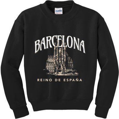 Barcelona La Familia Sagrada Reino De EspañA Kids Sweatshirt