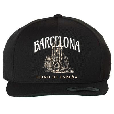 Barcelona La Familia Sagrada Reino De EspañA Wool Snapback Cap