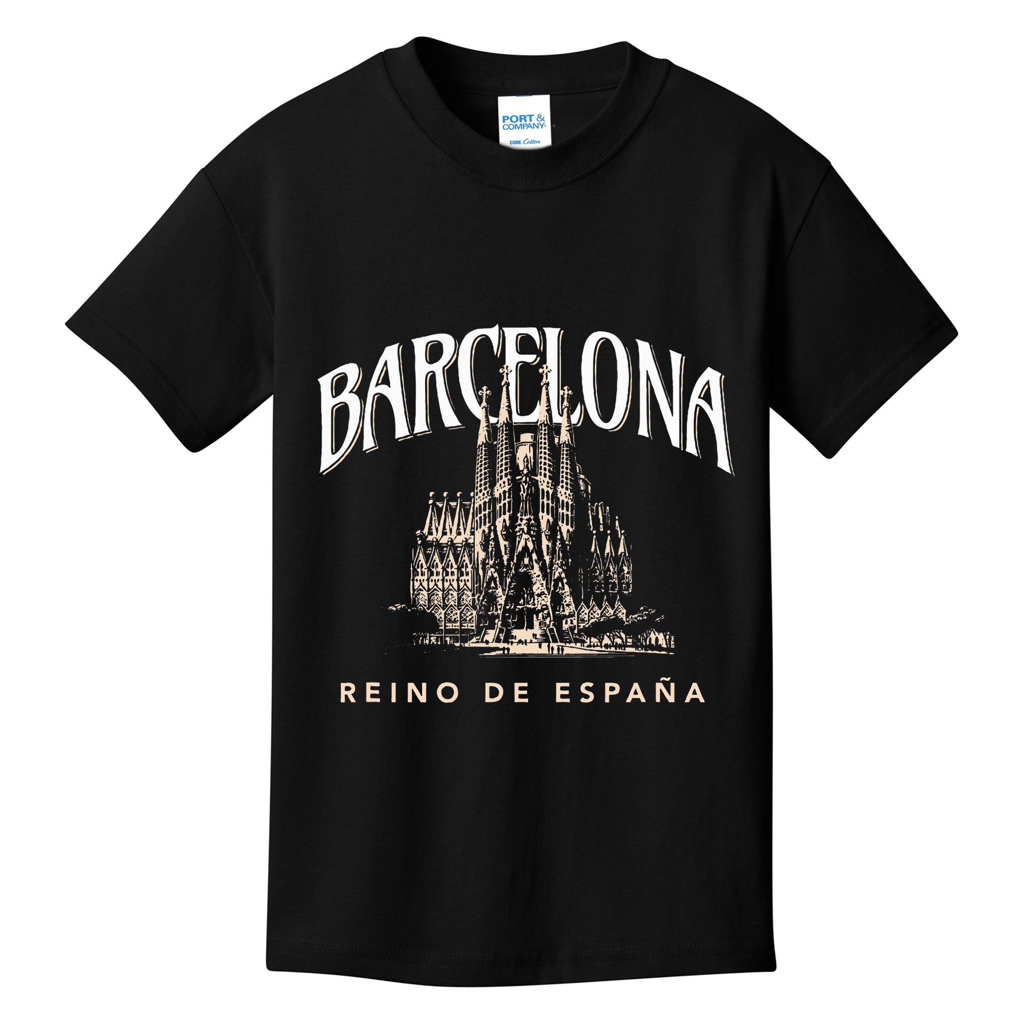 Barcelona La Familia Sagrada Reino De EspañA Kids T-Shirt