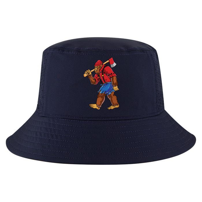 Bigfoot Lumberjack Funny Woodworking Sasquatch Lover Cool Comfort Performance Bucket Hat