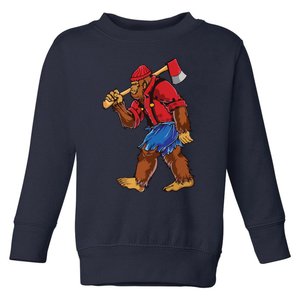 Bigfoot Lumberjack Funny Woodworking Sasquatch Lover Toddler Sweatshirt