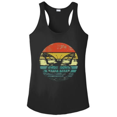 Butterfly Lover Gifts Retro Sunset Insect Monarch Entomology Ladies PosiCharge Competitor Racerback Tank