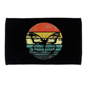 Butterfly Lover Gifts Retro Sunset Insect Monarch Entomology Microfiber Hand Towel