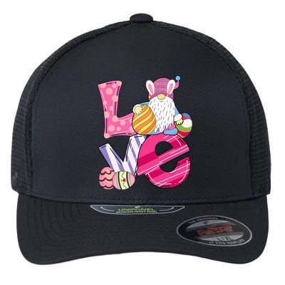 Bunny Love Gnome Rabbit Eggs Hunting Easter Flexfit Unipanel Trucker Cap