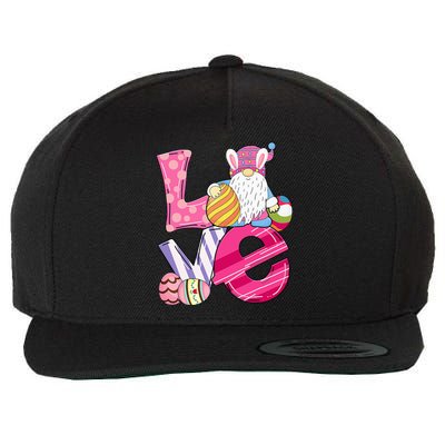 Bunny Love Gnome Rabbit Eggs Hunting Easter Wool Snapback Cap