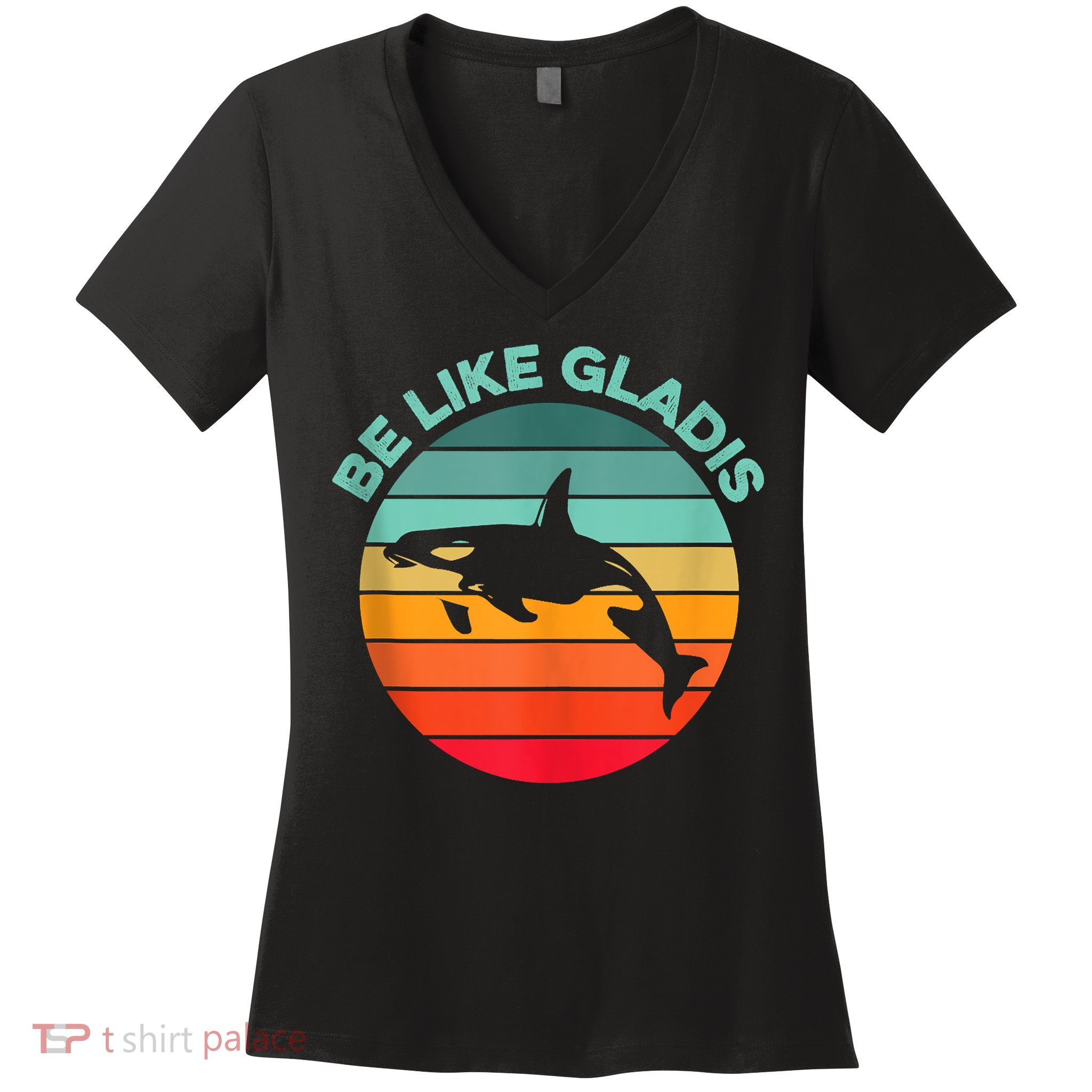 Be Like Gladis Funny Orca Yacht Sinking Whale Viral Meme Fan Women's V-Neck T-Shirt