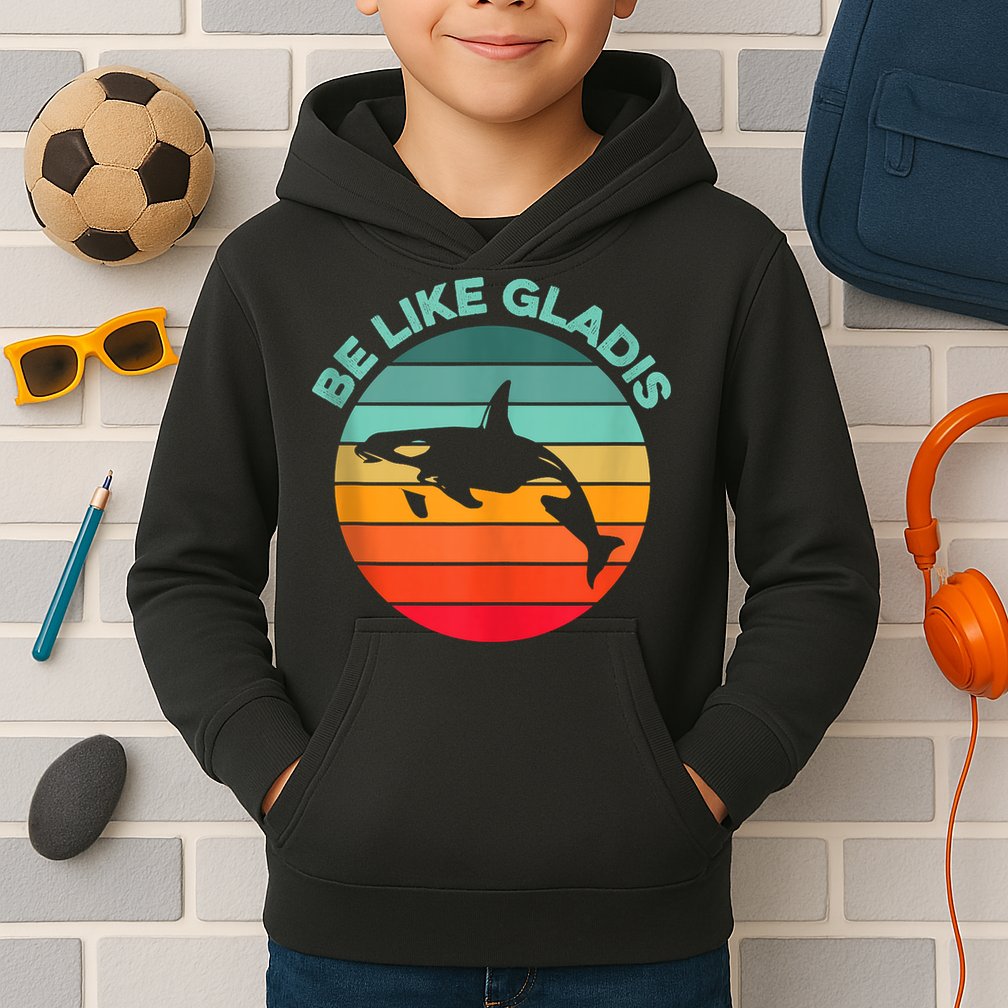 Be Like Gladis Funny Orca Yacht Sinking Whale Viral Meme Fan Kids Hoodie