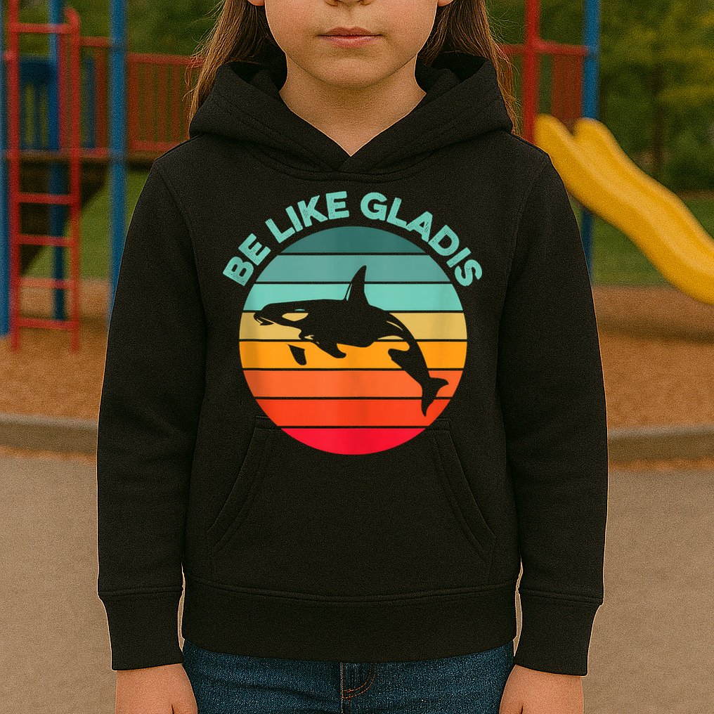 Be Like Gladis Funny Orca Yacht Sinking Whale Viral Meme Fan Kids Hoodie