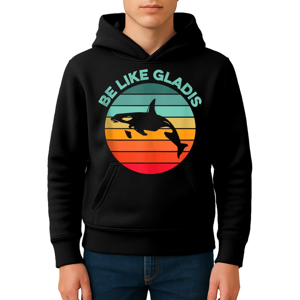 Be Like Gladis Funny Orca Yacht Sinking Whale Viral Meme Fan Kids Hoodie