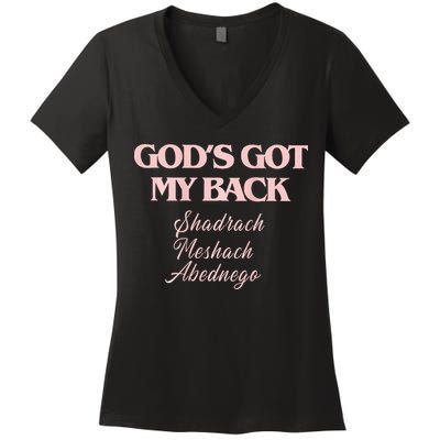Brandon L.A.K.E Gods Got My Back Women's V-Neck T-Shirt