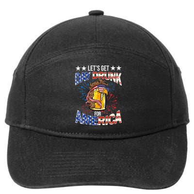 Beer Let’s Get Day Drunk For America 4th Of July Drink Party 7-Panel Snapback Hat
