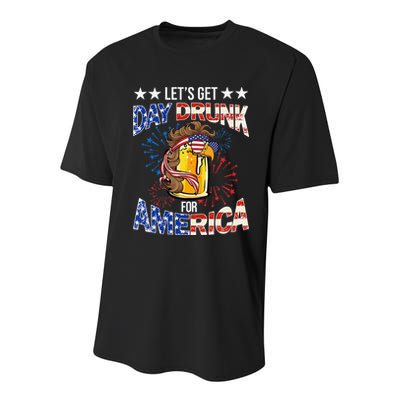 Beer Let’s Get Day Drunk For America 4th Of July Drink Party Youth Performance Sprint T-Shirt