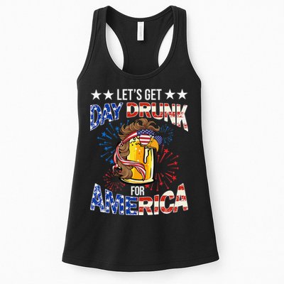 Beer Let’s Get Day Drunk For America 4th Of July Drink Party Womens Tank Top