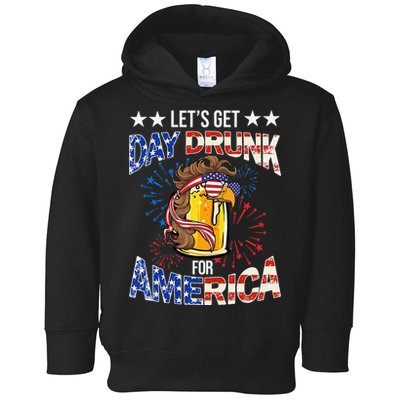 Beer Let’s Get Day Drunk For America 4th Of July Drink Party Toddler Hoodie