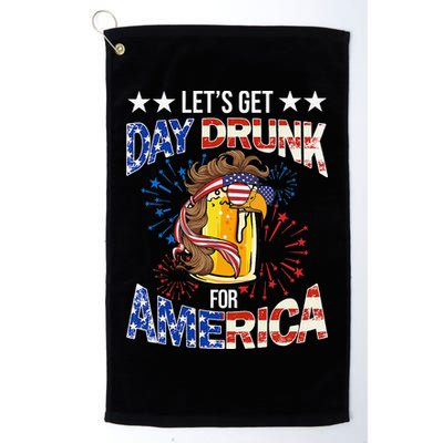 Beer Let’s Get Day Drunk For America 4th Of July Drink Party Golf Towel