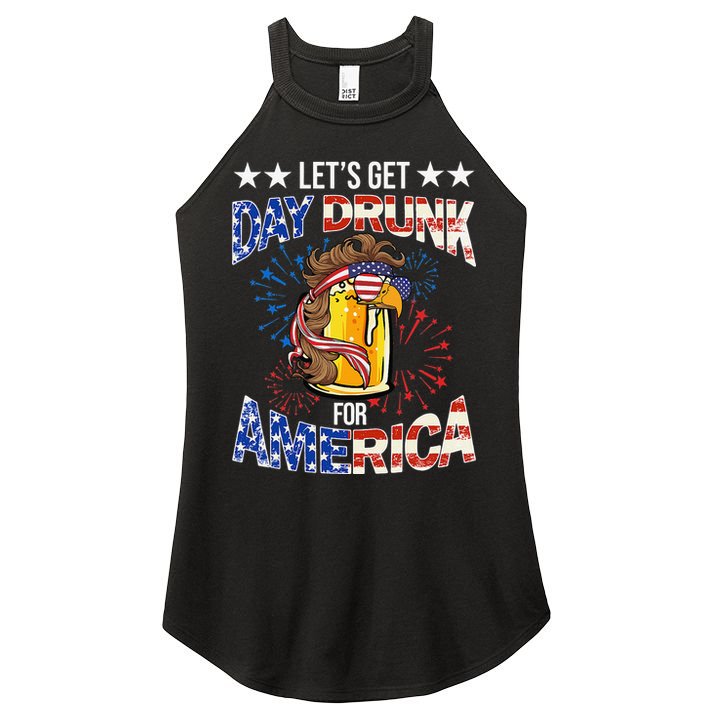 Beer Let’s Get Day Drunk For America 4th Of July Drink Party Women's Perfect Tri Rocker Tank