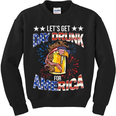 Beer Let’s Get Day Drunk For America 4th Of July Drink Party Kids Sweatshirt